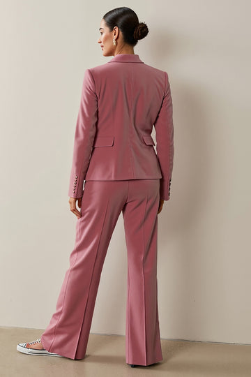 2-Piece Notched Lapel Grey Pink Women's Suit